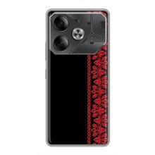 Силиконовый Чехол на Tecno Pova 6 (Красная Вышиванка)