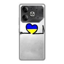 Силиконовый Чехол на Tecno Pova 6 (Я-Украина) – Украинская кардиограмма