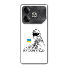 Защитные чехлы (Призрак Киева) для Tecno Pova 6 (AlphaPrint) (Летчик Киева)