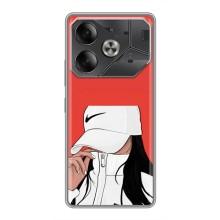 Силіконовый Чохол на Tecno Pova 6 з картинкой Модных девушек (Дівчина Nike)