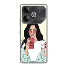 Силіконовый Чохол на Tecno Pova 6 з картинкой Модных девушек (З напоєм)