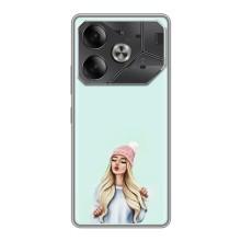 Силіконовый Чохол на Tecno Pova 6 з картинкой Модных девушек (В шапці)