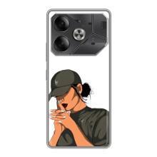 Силіконовый Чохол на Tecno Pova 6 з картинкой Модных девушек (У зеленому)