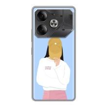 Силіконовый Чохол на Tecno Pova 6 з картинкой Модных девушек (Жовта кепка)