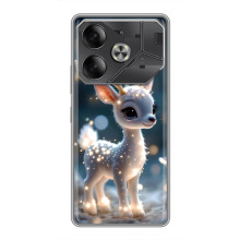 Яскравий чохол для Tecno Pova 6 з Зимові Оленята – Блискуче оленятко