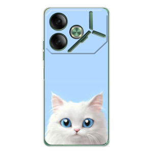 Чехол на тематику: Коты для TECNO Pova 7 5G – Белый кот