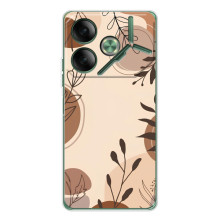 Чохол з квітковим принтом на Пова 7 5Джі (Коричневі квіти)