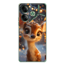 Яскравий чохол для Tecno Pova 7 5G з Зимові Оленята – Оленятко серед герлянд