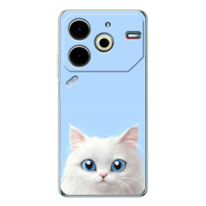 Чехол на тематику: Коты для TECNO Pova 7 Pro – Белый кот