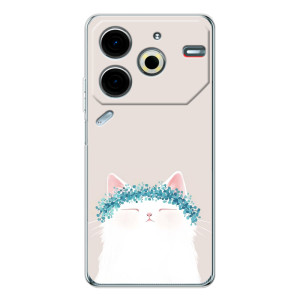 Чехол на тематику: Коты для TECNO Pova 7 Pro – Белый котик