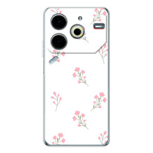 Чохол з квітковим принтом на Пова 7 Про – Рожеві квіти