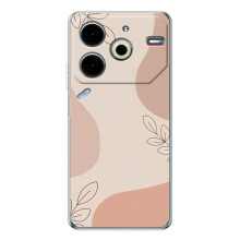 Чехол цветочный дизайн для Tecno Pova 7 Pro – Коричневый фон