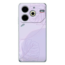 Чехол цветочный дизайн для Tecno Pova 7 Pro – Монстера фиолетовая