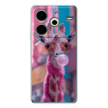 Чехол с принтом стильные животные для Пова 7 Про – Стильный жирав