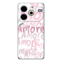 Чехол с розовым рисунком для Tecno Pova 7 Pro – Любовь