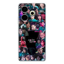 Чехол Гра в кальмара для Tecno Pova 7 Pro – Коллаж игры кальмара