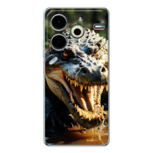 Чехол с картинкой «Хищники» для Tecno Pova 7 Pro – Крокодил