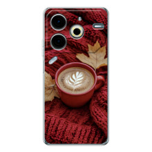 Чехол с уникальным дизайном «Осень с кофе» для Tecno Pova 7 Pro – Кофе на пледе
