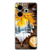 Чехол с уникальным дизайном «Осень с кофе» для Tecno Pova 7 Pro – Осенне-зимнее кофе