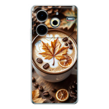 Чехол с уникальным дизайном «Осень с кофе» для Tecno Pova 7 Pro – Пряный кофе