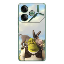 Чехол с мультфильмом Шрек на Tecno Pova 7 Ultra – Шрек и осел