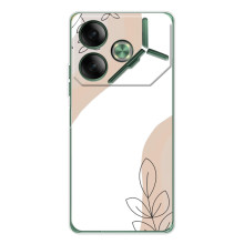 Силконовий чохол з принтом в квітах на Tecno Pova 7 Ultra – Нюдовий дизайн