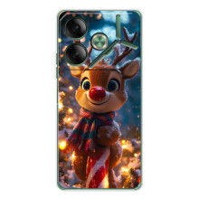 Яскравий чохол для Tecno Pova 7 Ultra з Зимові Оленята – Олень з шарфом