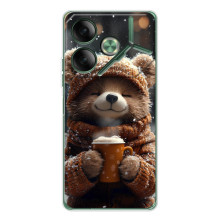 Печатный чехол «Зверята с кофе» для Tecno Pova 7 Ultra – Мишка с кофе