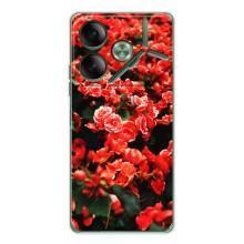 Чехлы с Цветами для Tecno Pova 7 (VPrint) (Цветы красные)