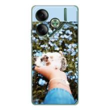 Чехлы с изображением разных животных для Tecno Pova 7 (Ежик на руках)