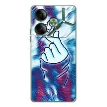 Чехол с принтом для Tecno Pova 7 (AlphaPrint - Знак сердечка)