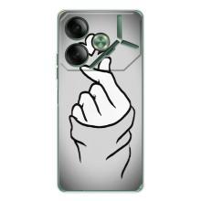 Чехол с принтом для Tecno Pova 7 (AlphaPrint - Знак сердечка)