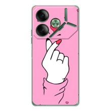 Чехол с принтом для Tecno Pova 7 (AlphaPrint - Знак сердечка)