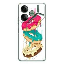 Чехол с изображением  вкусной еды для Tecno Pova 7 – Сочные пончики