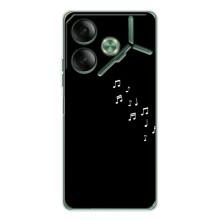 Чохол з картинками на чорному фоні для Tecno Pova 7 – Ноти