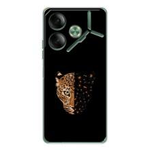 Чехол с леопардовым принтом на Tecno Pova 7 – Леопард на черном