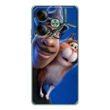 Чехол с принтом Душа на Tecno Pova 7 – Джо и кот