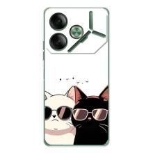 Чехол с рисунком кот на Tecno Pova 7 (Коты в очках)