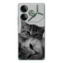 Чехол с рисунком кот на Tecno Pova 7 (Пара котов)