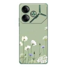 Чехол с цветочным принтом на Пова 7 (Цветы на зеленом)