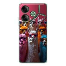 Чохол з принтом стильні тварини для Пова 7 (Лами в окулярах)