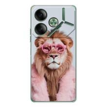 Чохол з принтом стильні тварини для Пова 7 (Лев в окулярах)