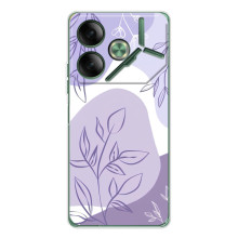 Силиконовый чехол с принтом в цветах на Tecno Pova 7 – Фиолетовый дизайн