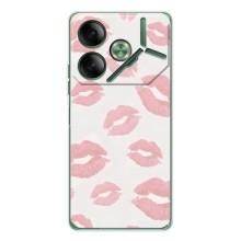 Чехол с розовым рисунком для Tecno Pova 7 – Розовые губы