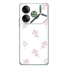 Чехол с розовым рисунком для Tecno Pova 7 – Розовые цветы