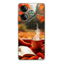Чохол з унікальним дизайном 'Осінь з кавою' для Tecno Pova 7 – Кава і дощ