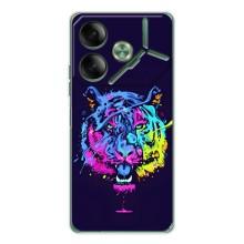 Силиконовый бампер с картинкой животных для Tecno Pova 7 (Тигр-Арт)