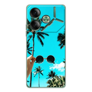 Силиконовый чехол с КАРТИНКАМИ лето для Tecno Pova 7 (AlphaPrint)
