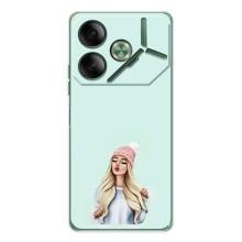 Силиконовый Чехол на Tecno Pova 7 с картинкой Стильных Девушек – В шапке