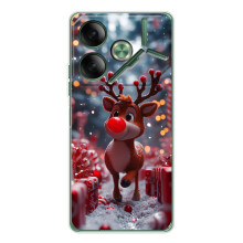 Яркий чехол для Tecno Pova 7 с Зимними Оленятами – Олень среди подарков